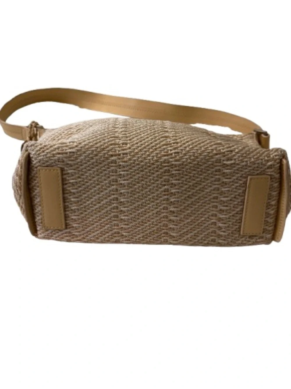 The Sak Woven Crochet Shoulder Bag Beige Neutral Boho Y2K Zip Purse